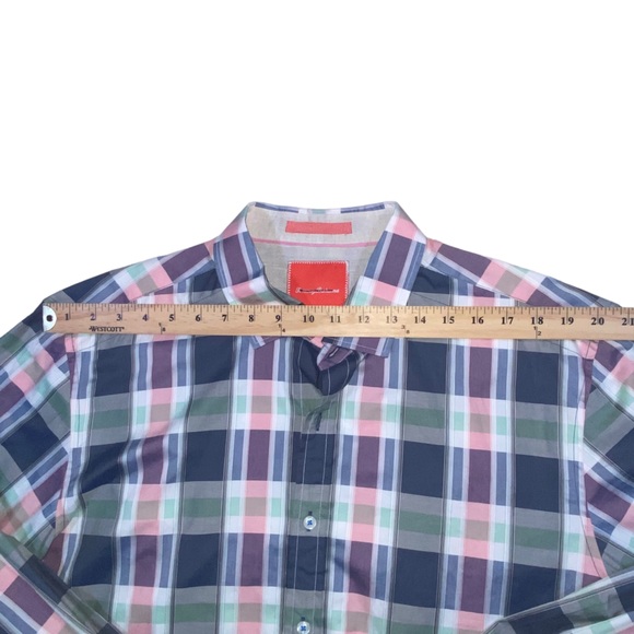 Tommy Bahama 100% Cotton Island Modern Fit Plaid Button Down Shirt - Men’s XL - Picture 4 of 11